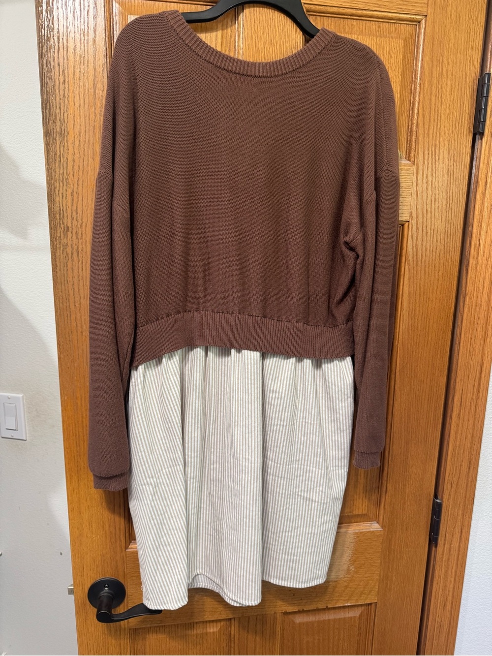 Women's Brown striped dress with sweater